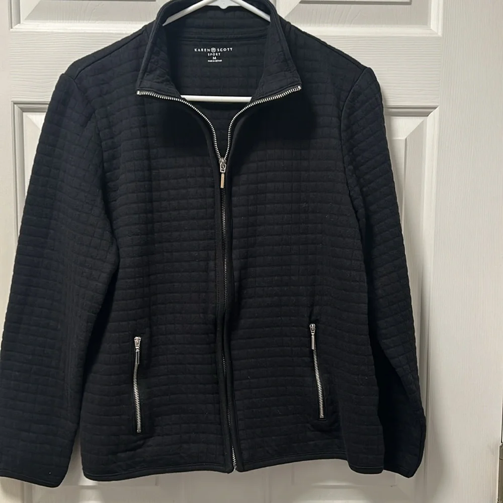 Karen Scott Sport Women’s Mock Neck Full Zip Jacket Size Medium - Picture 2 of 10